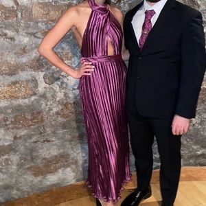 Vici Purple Kollins Pleated Midi Dress, Size S